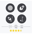 golf ball icons fireball with club symbol vector image