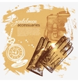 sketch gentlemen accessory vintage background vector image vector image