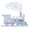 vintage steam locomotive logo design vector image