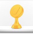 winner hockey cup award golden trophy logo vector image