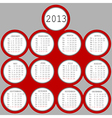 2013 red circles calendar vector image vector image