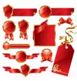 golden red signs and labels vector image vector image