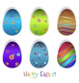 set of six easter eggs vector image