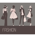 silhouette of fashion women vector image vector image