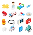 medical isometric 3d symbols collection vector image