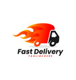truck fire logo delivery icon vector image