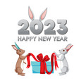 happy new year 2023 rabbit vector image