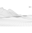 wireframe landscape on white background abstract vector image