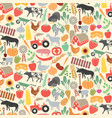 background pattern with agricultural icons vector image