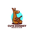logo cute donkey mascot cartoon style vector image