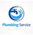 plumbing service logo in blue vector image