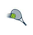 racket and ball tennis logo designs inspiration vector image