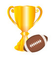 american football sport balloon with trophy cup vector image vector image