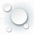 circuit board with blank white 3d paper circle vector image