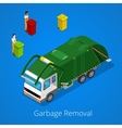 garbage removal with isometric people and truck vector image