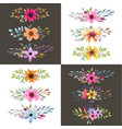 watercolor floral bouquet with leaves and flowers vector image vector image