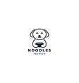 dog or pet with bowl noodle cute cartoon logo vector image