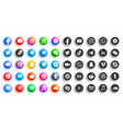 popular social media modern 3d and flat round vector image