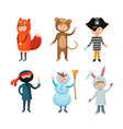 kids different costumes isolated vector image