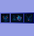 merry christmas greeting card with glowing low vector image vector image
