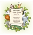 poster template with zoo animals vector image vector image