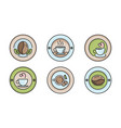 set of coffee logo color design for coffeeshop vector image vector image