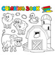 coloring book with farm animals 1 vector image