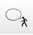 pedestrian symbol and speech bubble vector image vector image