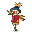 scarecrow made of straw and grass in red clothes vector image