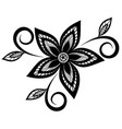 black and white floral pattern design element vector image vector image