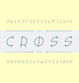 cross font alphabet vector image