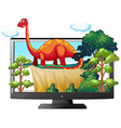 sauropod on the computer monitor vector image