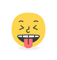 trendy tongue emoji smile eps10 vector image vector image