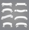 big set white ribbon grey background vector image vector image