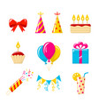 birthday icons vector image