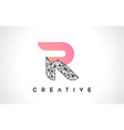 letter r beauty logo design with origami vector image