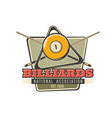 billiards icon snooker or pool sport game club vector image vector image