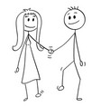 cartoon of heterosexual couple man and woman vector image vector image