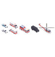 emergency service isometric set vector image vector image