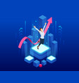isometric business woman success leadership vector image vector image