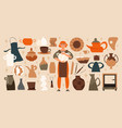 pottery studio big set vector image vector image