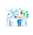 young male programmer geek character develop vector image vector image