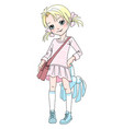 baby girl with bag and toy vector image
