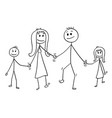 cartoon of family man and woman boy girl vector image vector image