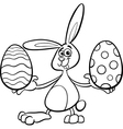 easter bunny cartoon coloring page vector image