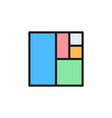 golden ratio square flat color icon vector image