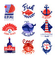 nautical emblems set vector image