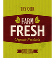 retro farm fresh poster vector image vector image