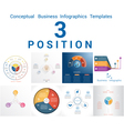 set templates infographics positions 3 vector image