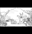 black and white coloring page easter rabbit vector image